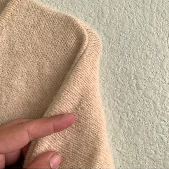 WOOLRICH vintage *flaws alpine ski style cardigan knit sweater cream wool nordic - Picture 10 of 10